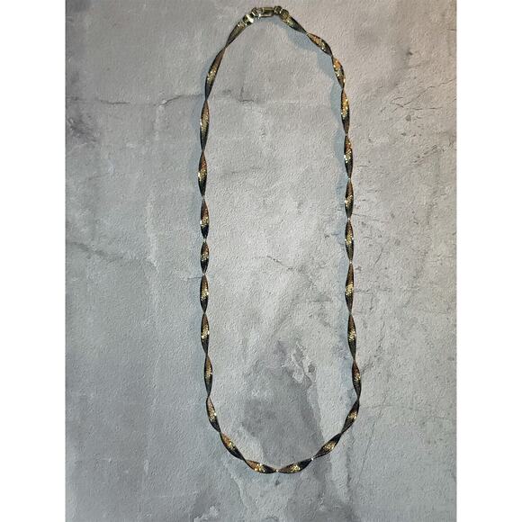 Vintage 2000 Gold Vermeil KC .925 Sterling Silver 20" Herringbone Necklace Italy - Picture 2 of 5